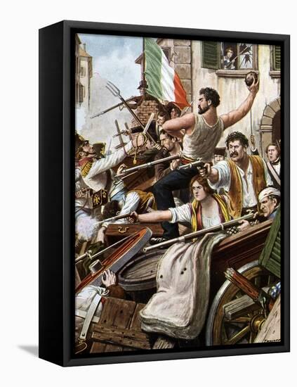 Risorgimento: the Five Days of Milan (Cinque Giornate Di Milano) (18-22 March 1848): it is One of T-Tancredi Scarpelli-Framed Premier Image Canvas