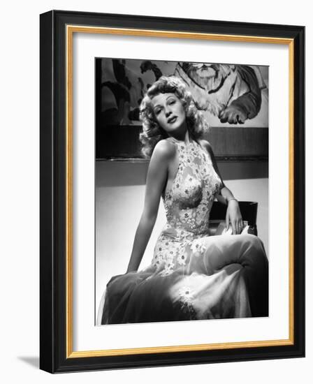 Rita Hayworth. "Tuesday's Orchids" 1942, "You Were Never Lovelier" Directed by William A. Seiter-null-Framed Photographic Print