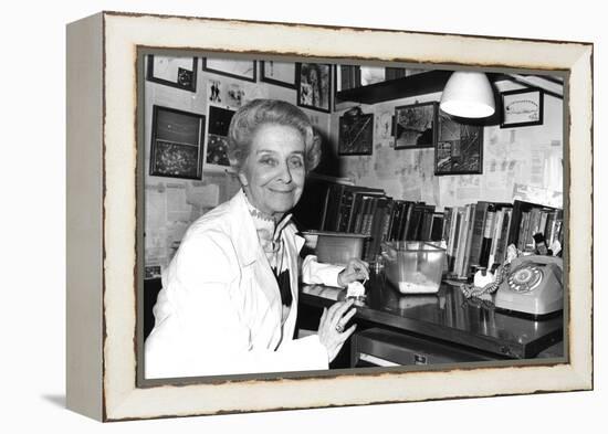 Rita Levi-Montalcini Sitting at a Desk-null-Framed Premier Image Canvas