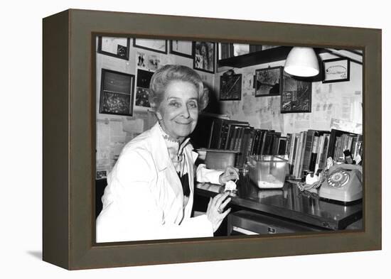 Rita Levi-Montalcini Sitting at a Desk-null-Framed Premier Image Canvas