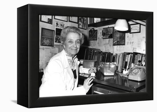 Rita Levi-Montalcini Sitting at a Desk-null-Framed Premier Image Canvas