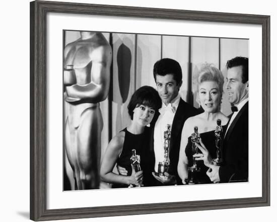 Rita Moreno and George Chakiris Winners of Best Supporting Actor Oscars for "West Side Story"-J^ R^ Eyerman-Framed Premium Photographic Print