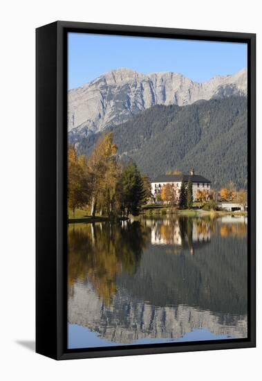 Ritzensee and Castle Ritzen, in the Background the Steinernes Meer, Austria-Volker Preusser-Framed Premier Image Canvas