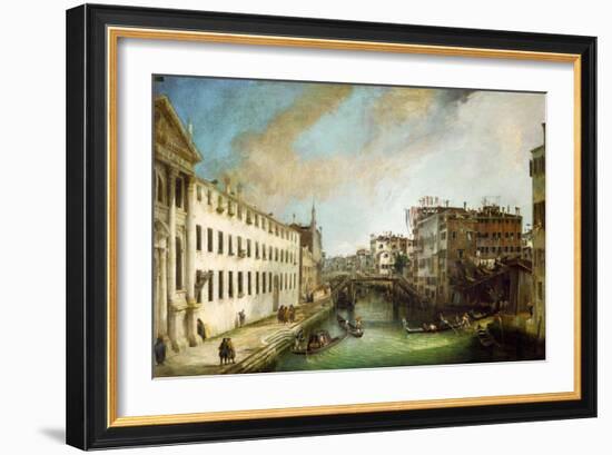 Riva dei Mendicanti, Venice.-Canaletto-Framed Giclee Print