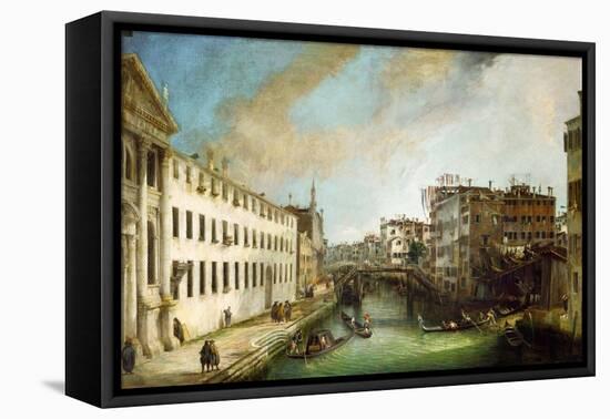 Riva dei Mendicanti, Venice.-Canaletto-Framed Premier Image Canvas