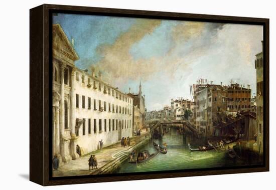 Riva dei Mendicanti, Venice.-Canaletto-Framed Premier Image Canvas