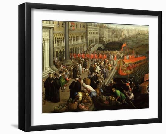 Riva Dei Schiavoni, Venice, Italy (Detail)-Leandro Da Ponte Bassano-Framed Giclee Print