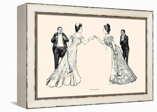 Rival Beauties-Charles Dana Gibson-Framed Stretched Canvas