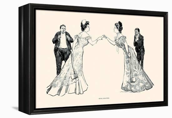 Rival Beauties-Charles Dana Gibson-Framed Stretched Canvas