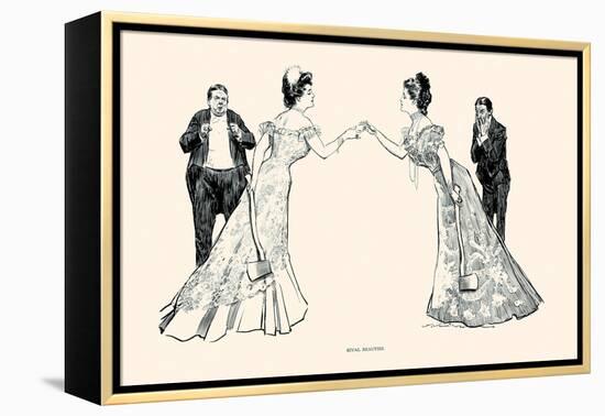 Rival Beauties-Charles Dana Gibson-Framed Stretched Canvas