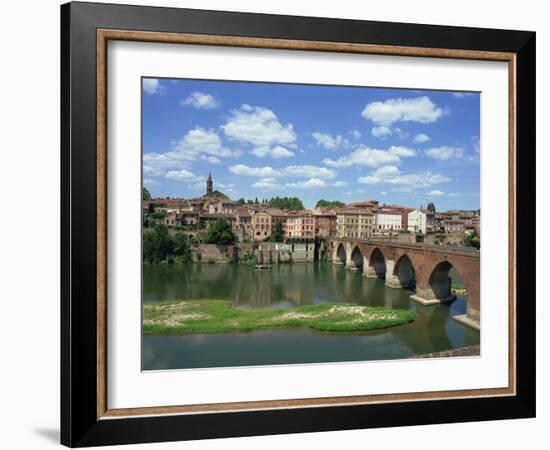 River and Bridge with the Town of Albi in the Background, Tarn Region, Midi Pyrenees, France-Lightfoot Jeremy-Framed Photographic Print