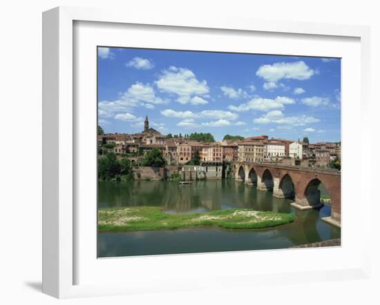 River and Bridge with the Town of Albi in the Background, Tarn Region, Midi Pyrenees, France-Lightfoot Jeremy-Framed Photographic Print