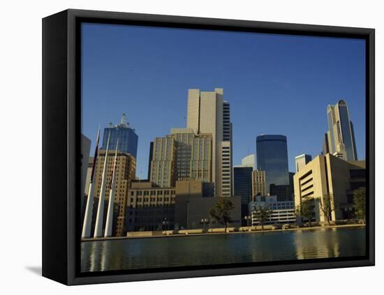 River and City Skyline of Dallas, Texas, United States of America, North America-Rennie Christopher-Framed Premier Image Canvas