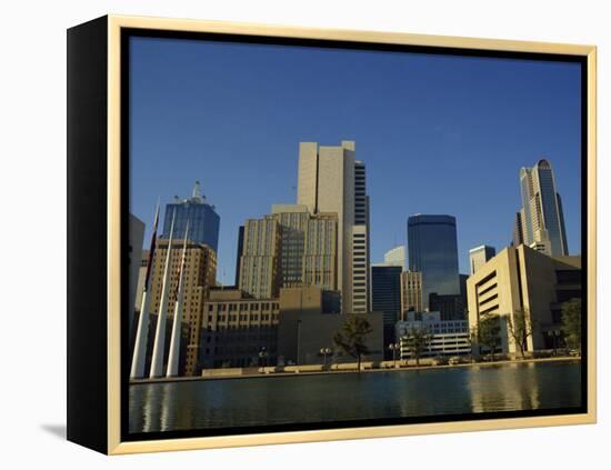 River and City Skyline of Dallas, Texas, United States of America, North America-Rennie Christopher-Framed Premier Image Canvas