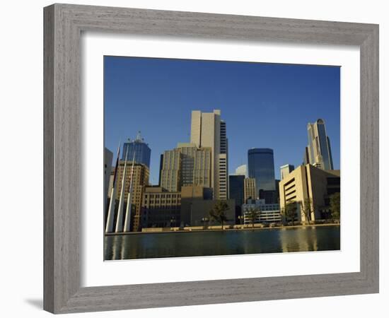 River and City Skyline of Dallas, Texas, United States of America, North America-Rennie Christopher-Framed Photographic Print