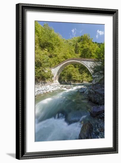 River and Stone Bridge, Rize, Black Sea Region of Turkey-Ali Kabas-Framed Photographic Print