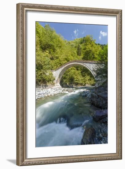 River and Stone Bridge, Rize, Black Sea Region of Turkey-Ali Kabas-Framed Photographic Print