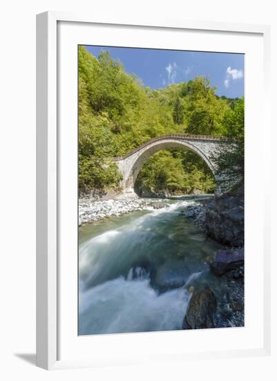 River and Stone Bridge, Rize, Black Sea Region of Turkey-Ali Kabas-Framed Photographic Print