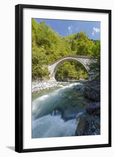 River and Stone Bridge, Rize, Black Sea Region of Turkey-Ali Kabas-Framed Photographic Print