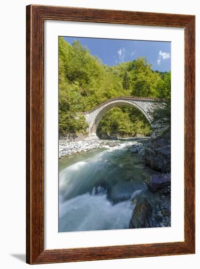 River and Stone Bridge, Rize, Black Sea Region of Turkey-Ali Kabas-Framed Photographic Print