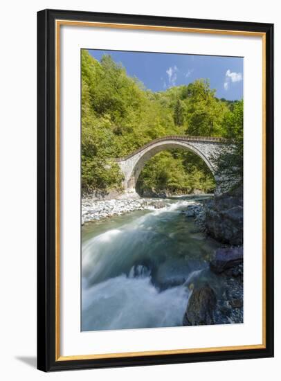 River and Stone Bridge, Rize, Black Sea Region of Turkey-Ali Kabas-Framed Photographic Print