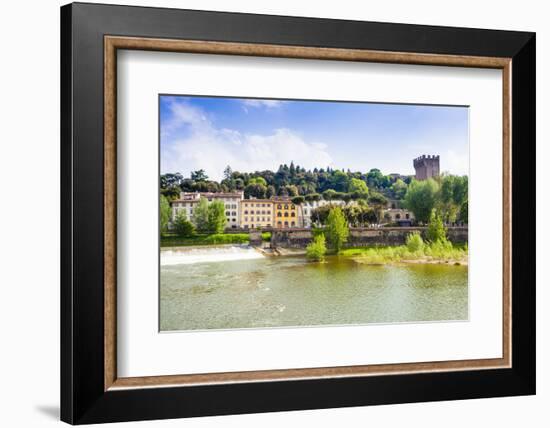 River Arno, Tower of San Niccolo, Firenze, Tuscany, Italy-Nico Tondini-Framed Photographic Print