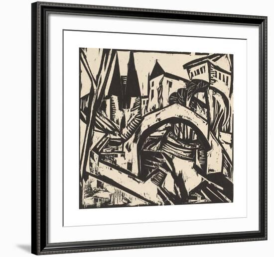 River Bank at Elisabeth - Berlin-Ernst Ludwig Kirchner-Framed Premium Giclee Print