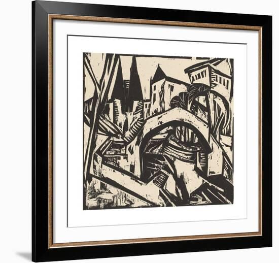 River Bank at Elisabeth - Berlin-Ernst Ludwig Kirchner-Framed Premium Giclee Print