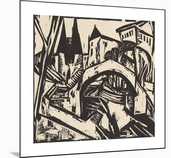 River Bank at Elisabeth - Berlin-Ernst Ludwig Kirchner-Mounted Premium Giclee Print