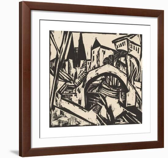 River Bank at Elisabeth - Berlin-Ernst Ludwig Kirchner-Framed Premium Giclee Print