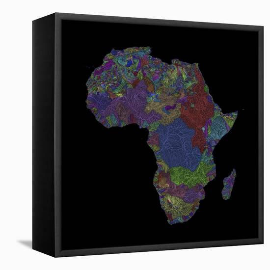 River Basins Of Africa In Rainbow Colours-Grasshopper Geography-Framed Stretched Canvas