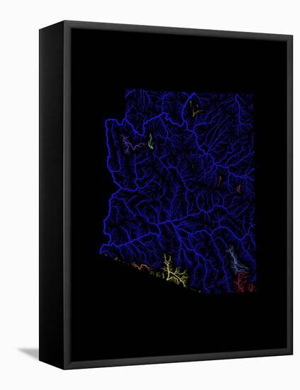 River Basins Of Arizona In Rainbow Colours-Grasshopper Geography-Framed Premier Image Canvas