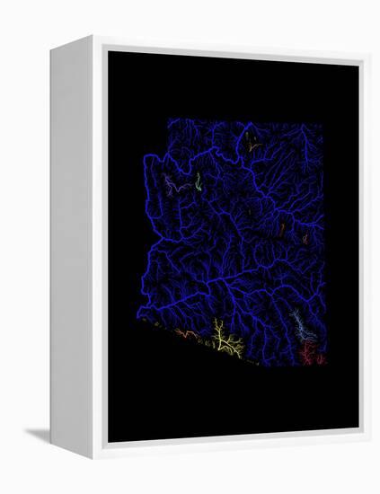 River Basins Of Arizona In Rainbow Colours-Grasshopper Geography-Framed Premier Image Canvas