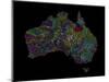 River Basins Of Australia In Rainbow Colours-Grasshopper Geography-Mounted Premium Giclee Print