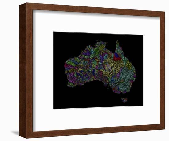 River Basins Of Australia In Rainbow Colours-Grasshopper Geography-Framed Giclee Print