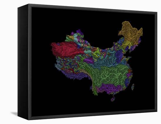 River Basins Of China In Rainbow Colours-Grasshopper Geography-Framed Premier Image Canvas