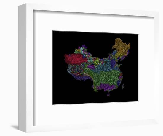 River Basins Of China In Rainbow Colours-Grasshopper Geography-Framed Giclee Print