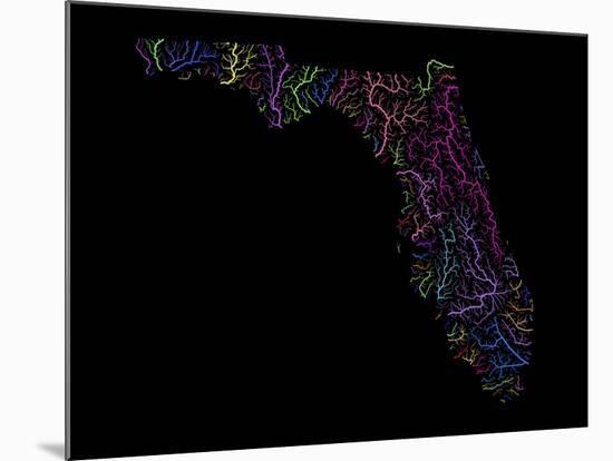 River Basins Of Florida In Rainbow Colours-Grasshopper Geography-Mounted Giclee Print