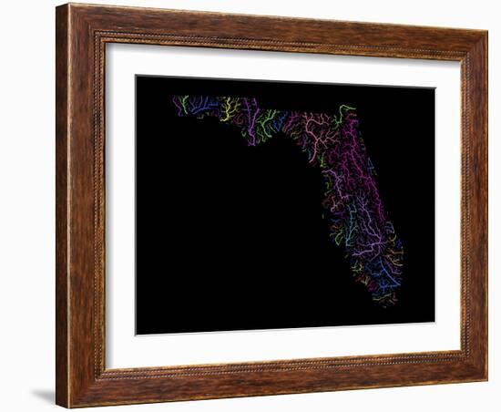 River Basins Of Florida In Rainbow Colours-Grasshopper Geography-Framed Giclee Print