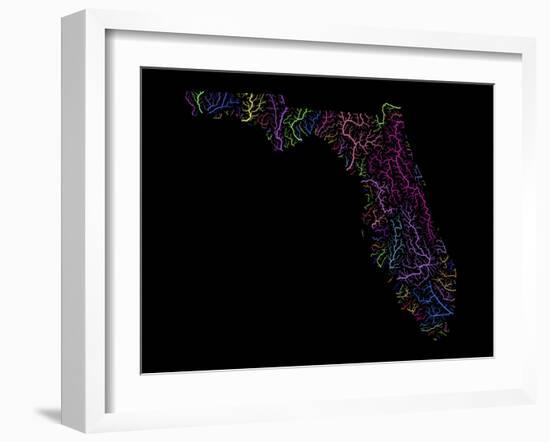 River Basins Of Florida In Rainbow Colours-Grasshopper Geography-Framed Giclee Print