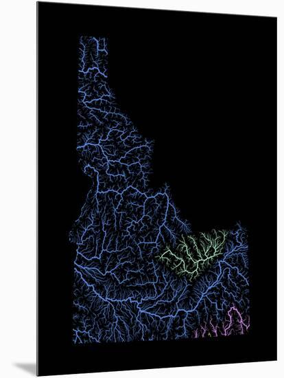 River Basins Of Idaho In Rainbow Colours-Grasshopper Geography-Mounted Giclee Print