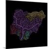 River Basins Of Nigeria In Rainbow Colours-Grasshopper Geography-Mounted Giclee Print