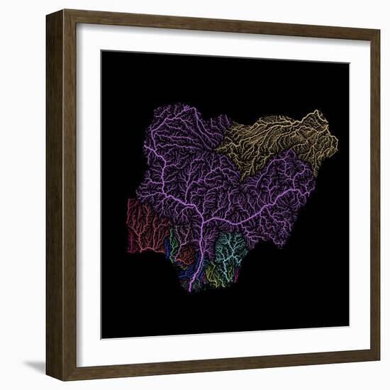 River Basins Of Nigeria In Rainbow Colours-Grasshopper Geography-Framed Giclee Print