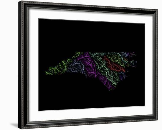 River Basins Of North Carolina In Rainbow Colours-Grasshopper Geography-Framed Giclee Print