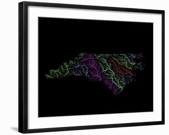 River Basins Of North Carolina In Rainbow Colours-Grasshopper Geography-Framed Giclee Print