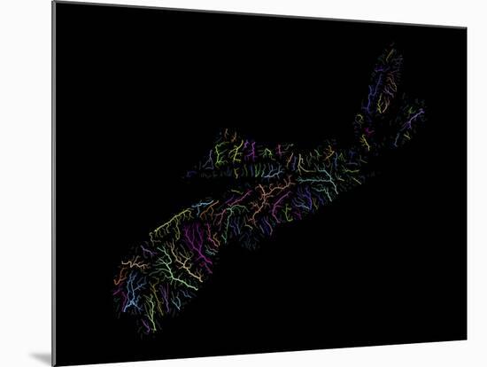 River Basins Of Nova Scotia In Rainbow Colours-Grasshopper Geography-Mounted Giclee Print