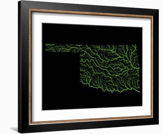 River Basins Of Oklahoma In Rainbow Colours-Grasshopper Geography-Framed Giclee Print