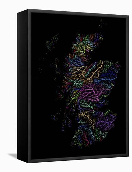 River Basins Of Scotland In Rainbow Colours-Grasshopper Geography-Framed Premier Image Canvas