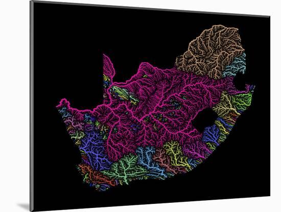 River Basins Of South Africa In Rainbow Colours-Grasshopper Geography-Mounted Giclee Print