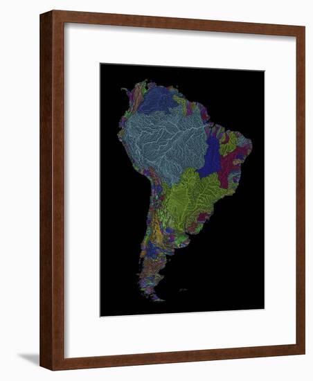 River Basins Of South America In Rainbow Colours-Grasshopper Geography-Framed Giclee Print